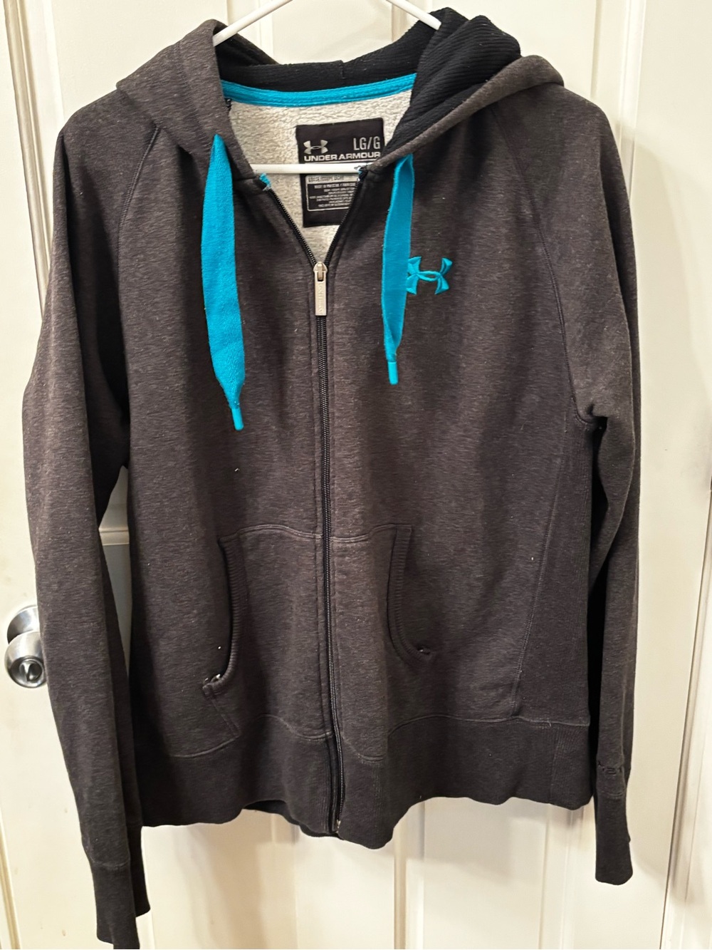Under Armour Charcoal Hoodie with Teal Trim